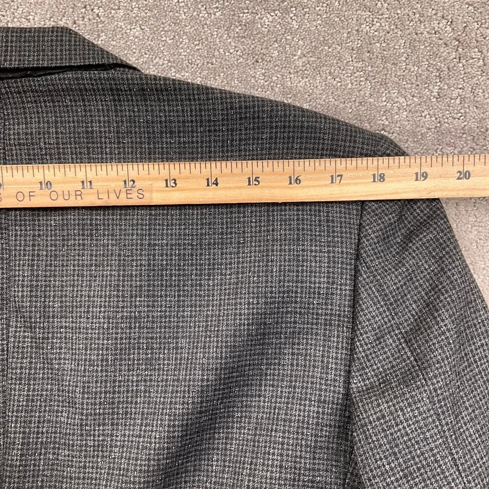 Pierre Cardin Bachrach Blazer Mens 42R Gray Houndstooth Double Breasted‎ USA VTG
